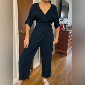 Zara wide crop leg wrap jumpsuit size XS